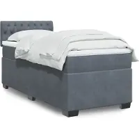 vidaXL Boxspring met matras fluweel donkergrijs 90x190 cm