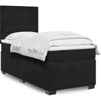 vidaXL Boxspring met matras fluweel zwart 80x200 cm
