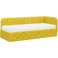 vidaXL Hoek Bed Frame Geel 80 x 200 cm Fluweel
