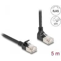 DeLOCK 80290 RJ45 Netwerkkabel, patchkabel CAT 6A S/FTP 5.00 m Zwart Haakse kabeluitgang 1 stuk(s)
