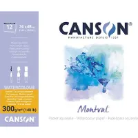 Canson Montval aquarelpapier | wit met fijne korrel 300 g/m² | ft 36 x 48 cm | blok met 12 vellen