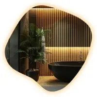 Wallfluent LED Spiegel - Spiegel Organische Vorm - 77,3 cm x 76,6 cm - Warm Wit 3000K - Organische Spiegel Met LED Verlichting - Grote Spiegel - Organische Spiegel - Grote Spiegel - Verlichte Spiegel