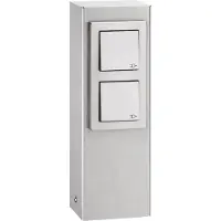 LCD Roestvrijstalen stopcontactkolom 020, 2-voudig Steckdosensäule 020, chroom / zilver, Roestvrij staal, Modern