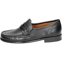 Sioux heren slippers/mokassijnen, model COMO, zwart, glad leer. Maat: 7