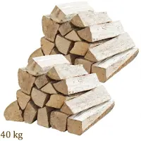 Flameup Brandhout, 40 kg, voor kachels, open haarden, vuurkorven en barbecues, beukenhout, 33 cm,