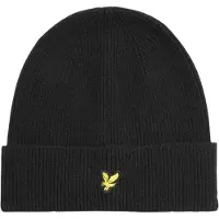 Lyle & Scott gebreide muts met logo - zwart Jongens Viscose Effen