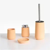 Beliani SUCHES - Badkameraccessoireset - Oranje - Polyresin