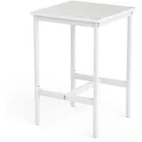 OKWISH Barkruk En Bartafel Set - Industriele Stijl Voor Keuken En Eethoek - Wit - Spaanplaat En Staal - 60x60x92 Cm