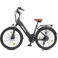 ESKUTE E-bike - 26 inch elektrische fiets - E-stadsfiets 250W achtermotor - 36V 13Ah verwisselbare accu - tot 100km - LCD-display - lage instap E-stadsfiets - voor dames en heren volwassenen - Zwart