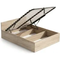 Akord Bed met Opbergruimte / 120x200 cm / Metalen Lattenbodem Opklapbaar / Sonoma Eiken