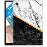 B2Ctelecom Samsung Galaxy Tab A8 2021/2022 Tablet Back Cover Marmer Wit Zwart - Origineel Cadeau Man