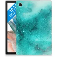B2Ctelecom Tablethoes Samsung Galaxy Tab A8 2021/2022 Painting Blue