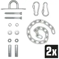 AMANKA Set van 2: 230kg Ophangketting met Plafondhaak - 50cm Ophanging voor Schommel Hangstoel Hangmat