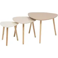 Atmosphera Design Miléo - Set van 3 bijzettafels - Beige