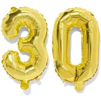 HEMA Folieballon getal 30 60cm goud (goud)