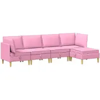 vidaXL Modulaire bankset met opslag 5 st Roze Stof
