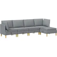 vidaXL Modulaire bankset met opslag 5 st Lichtgrijs Stof