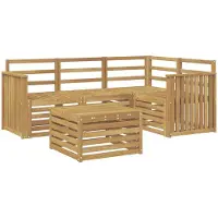 vidaXL Tuinset met 5 zitplaatsen, wit, massief acaciahout