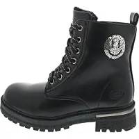 Dockers Meisjes Boots Veterlaarzen 55SV705-610155 Zwart Zilver
