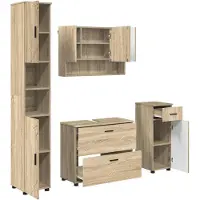 vidaXL Badkamermeubel Set 4 st Sonoma Eik 35 x 30 x 192 cm