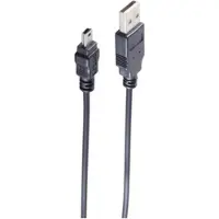S-Conn Mini USB - USB-A kabel | USB2.0 | 10W | zwart | 1 meter