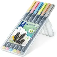 Staedtler triplus fineliner - Box met 6 pastel kleuren