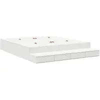 vidaXL Opbergbedframe met lade met opslag Wit 200 cm Bewerkt hout