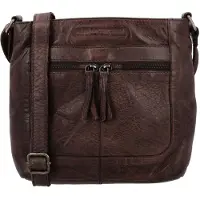 Hide & Stitches Crossbody Schoudertas Paint Rock Donker Bruin