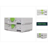 Festool Systainer-set 2x SYS3 M 112 ( 2x 204840 ) 7,7 liter 396x296x112 mm gereedschapskoffer koppelbaar