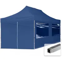 TOOLPORT 3x6 m Easy up partytent, ECONOMY alu 32mm met zijwanden (panorama), blauw