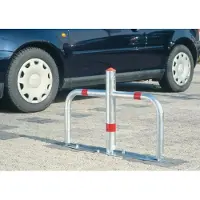 Urbanus Deurbeveiliging, hoogte 500 mm, zilverkleurig, met rode reflecterende strepen (60/40 mm) en een profielcilinder