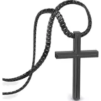 SERASAR Premium Ketting voor Heren [Loyal] | Roestvrij staal 316L | Waterdicht | Stevige kinketting | Veilige sluiting | Zwart | 60 cm | Inclusief sieradendoosje