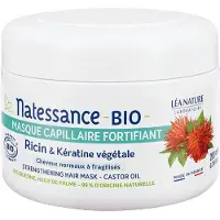 Natessance Organisch Ricine en Plantaardig Keratine Versterkend Haarmasker 200 ml Crème