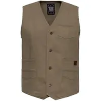 King Kerosin - Rockabilly Bodywarmer - James Denim Vest - S tot 3XL - voor Mannen - kaki - Maat S