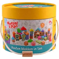 Johntoy Woezel en Pip - Houten Blokken - 50 stuks
