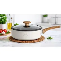 ROYAL SWISS Diepe Pan 24 cm met Deksel Anti aanbaklaag Geschikt voor Inductie & Alle Kookplaten Duurzaam Kookgerei