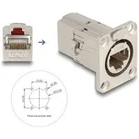 DeLOCK D-Type RJ45 built-in connector / coupler Cat.6A STP metal