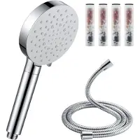 CECIPA MAX Douchekop met Hoge Druk en Filter - Douchekop Regendouche - 6 Sproeistanden - Luxe Moderne Handdouche - inclusief 4 Filters - 150 cm Slang - Waterbesparende - Chroom+Wit