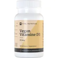 Vital Nutrition Vegan Vitamine D3 - 25 mcg - Cholecalciferol uit Algen - Plantaardig - 100 softgels