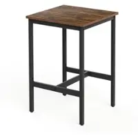 OKWISH Bartafelset Met 2 Barkrukken - Industriële Stijl Voor Keuken En Eethoek - Staal En Spaanplaat Rustiek Bruin 60x60x92 Cm