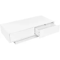 OKWISH Koffietafel 115x55x34 cm - Salontafel Met LED Verlichting En Laden - Modern Design - Hout - Wit