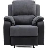 Vente-unique Relaxfauteuil van microvezel en grijs en zwart kunstleer BRODY