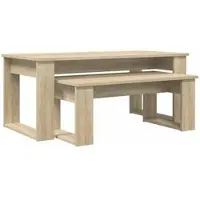 vidaXL Koffietafel Set 2 st Sonoma Eik 100 x 50 x 42 cm Bewerkt hout
