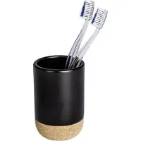 Wenko tandenborstelhouder Corc 11,5 x 7,5 cm keramiek zwart