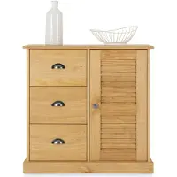 Idimex Commode VENETA met 1 deur en 3 lades van massief hout - naturel