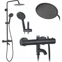 REA Doucheset Lungo Black Met Thermostaat