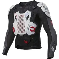 Alpinestars Honda Bionic Plus V2 Protectie Jas Zwart Wit Blauw Fel Rood Maat 2XL