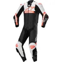 Alpinestars Missile V2 Ward, leren pak 1st. ,Zwart/Wit/Neon-Rood ,56