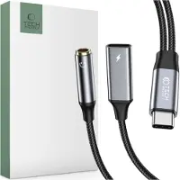 Tech-Protect UltraBoost USB-C Naar 3,5 Mm Jack Audiokabel Oplaadadapter