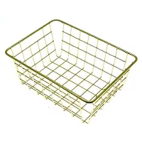 Svenska Living Industriele draadmand/opbergmand goud 24 x 18 x 10 cm - Opbergmanden